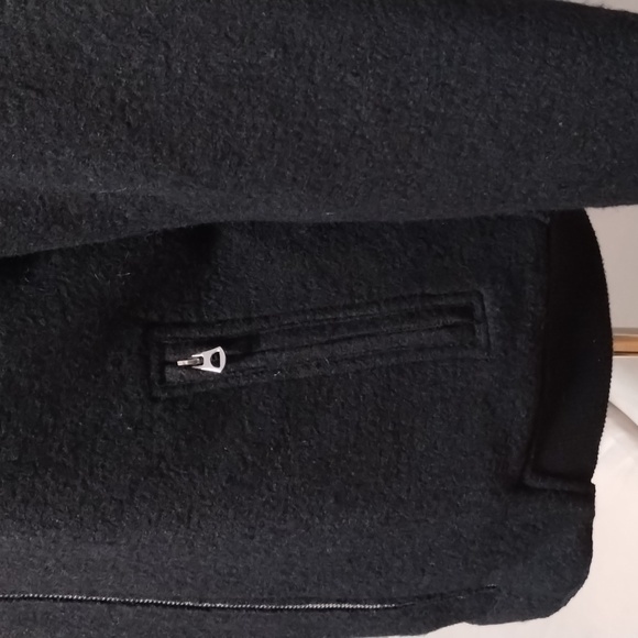 Topman wool blend black bomber jacket w pockets Sz S - Picture 4 of 17